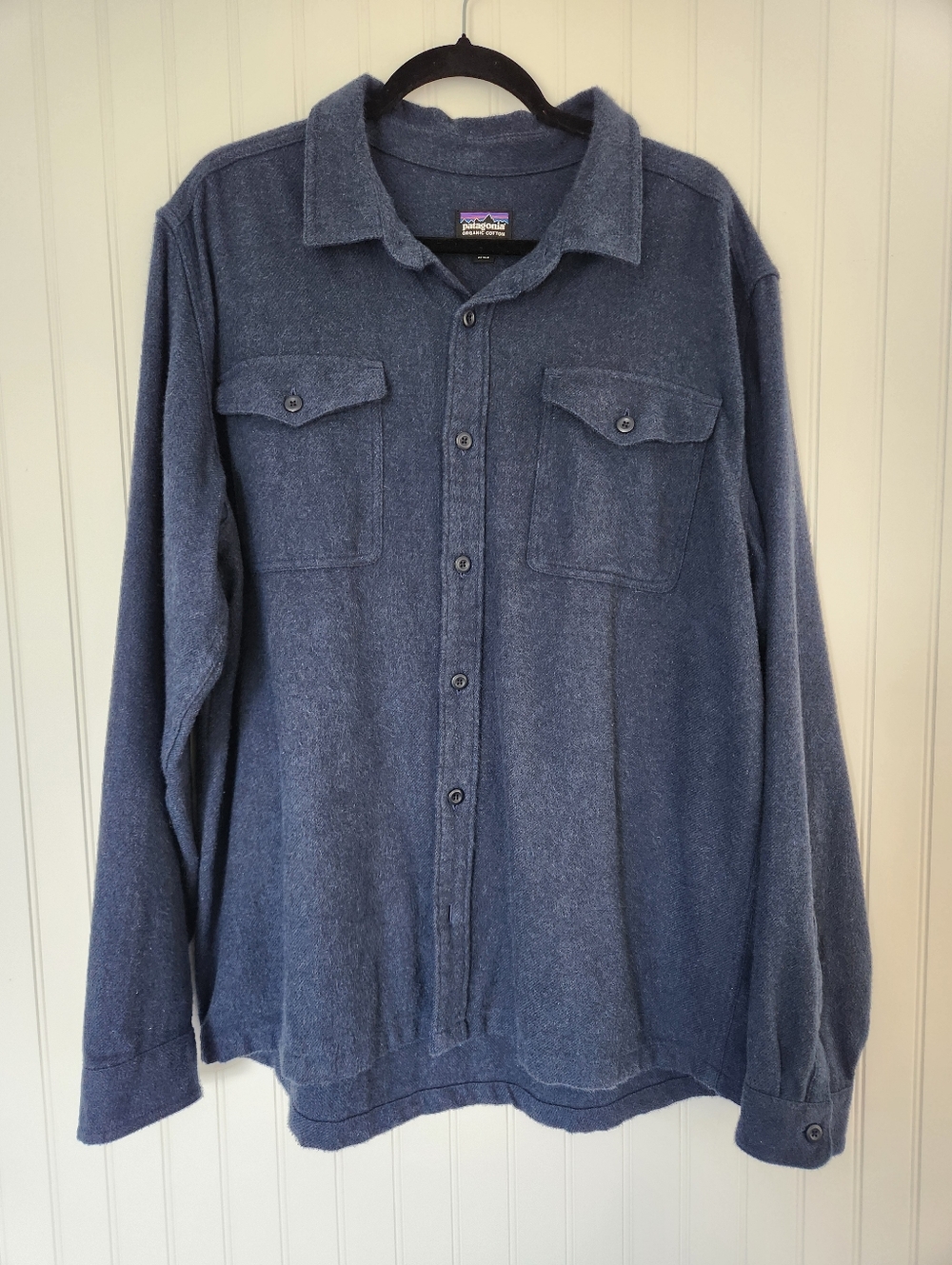 Patagonia Men's Blue Organic Cotton Flannel Button Down Long Sleeve Shirt XL